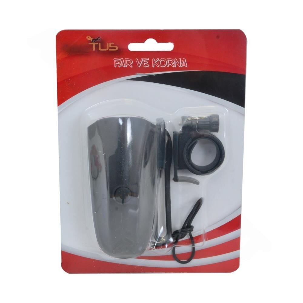 BİSİKLET KORNA - ÖN FAR [45 LUMEN] ALARM DÜĞMELİ ÇOK SESLİ [PİL DAHİL] RCTS-575J-B