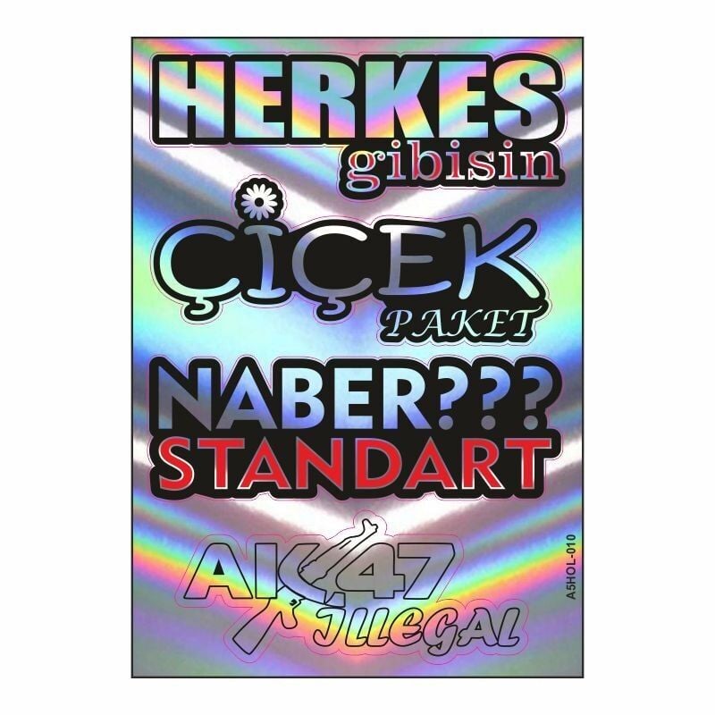 A5 HOLOGRAM STİCKER 080 TEK PAKET ÇOKLU STİCKER