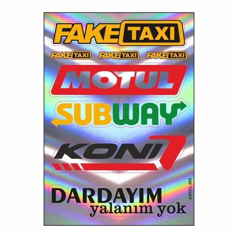 A5 HOLOGRAM STİCKER 078 TEK PAKET ÇOKLU STİCKER