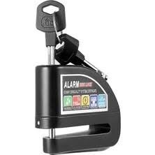 DİSK KİLİT - DÜZ ANAHTARLI - ALARMLI [SİYAH]