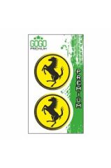 FERRARİ LOGO SARI (5X5 CM) İKİLİ DAMLA ETİKET